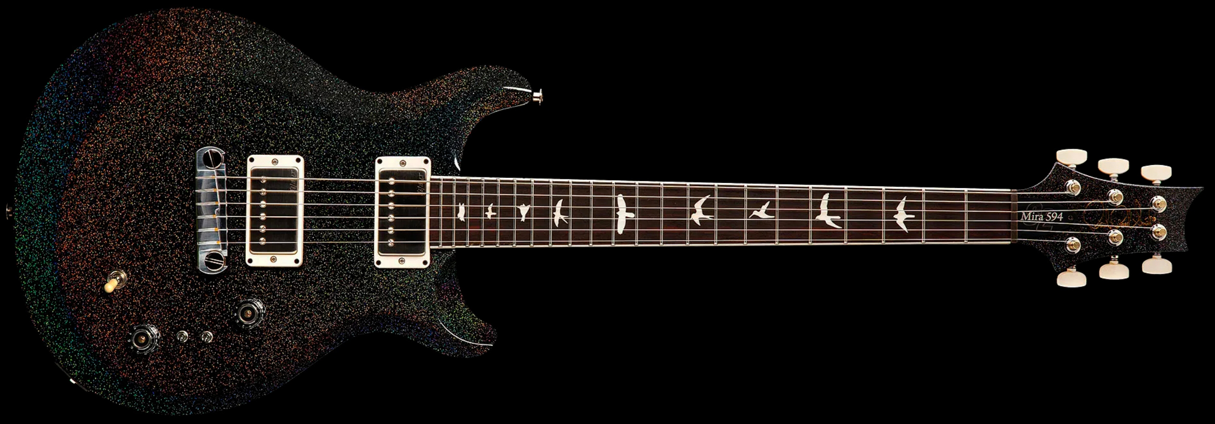 Prs Mira 594 S2 Usa 2h Ht Rw - Black Rainbow Holoflake - Guitare Électrique Double Cut - Variation 1