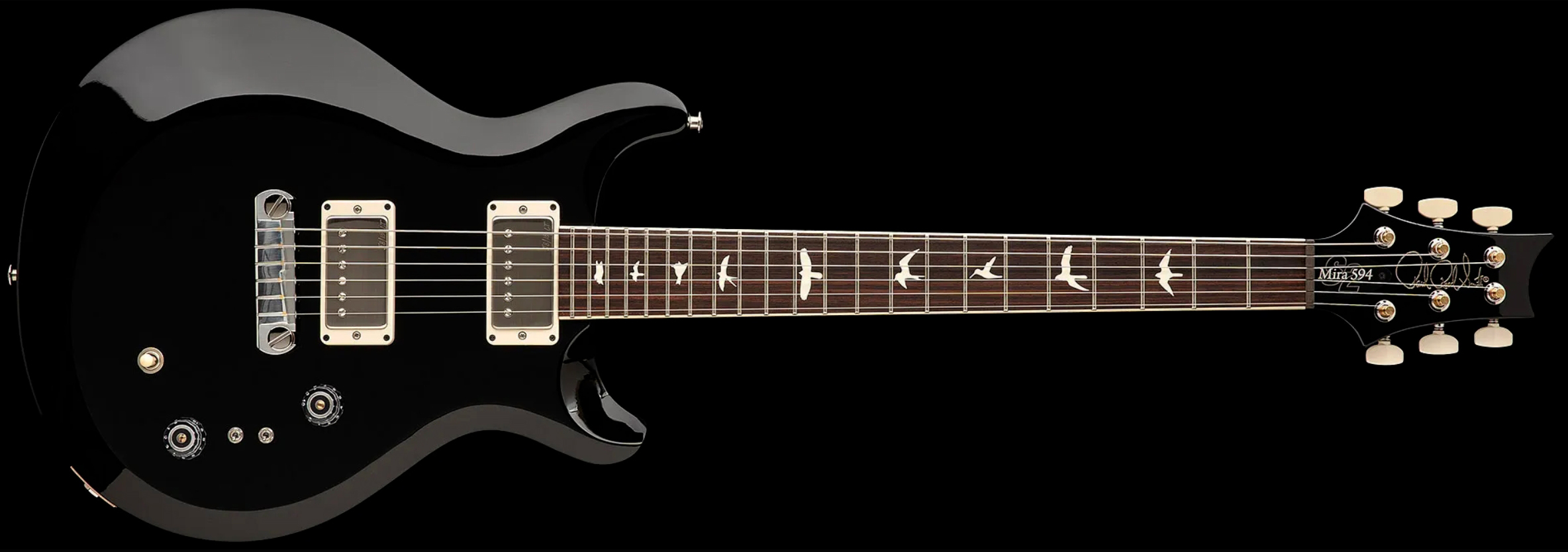 Prs Mira 594 S2 Usa 2h Ht Rw - Black - Guitare Électrique Double Cut - Variation 3