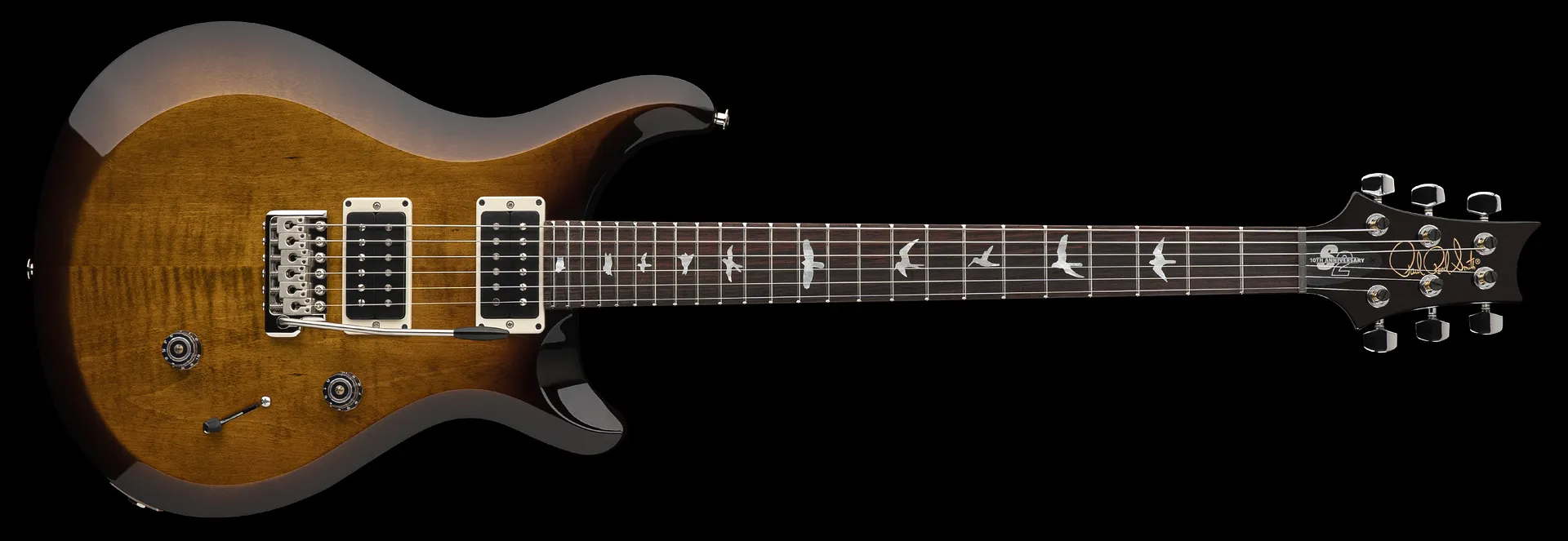 Prs S2 Custom 24 10th Ann. Ltd Usa 2023 2h Trem Rw - Black Amber - Guitare Électrique Double Cut - Variation 2