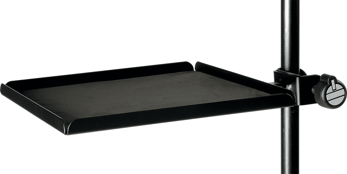 Quiklok Plateau Avec Clamp Pour Stand Micro & Pupitre - Noir - Plaque / Etagere / Tiroir De Rack - Main picture