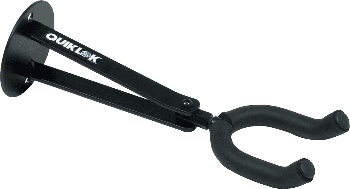 Quiklok Support Mural Long Pour Guitare Avec Fourche - Noir - Stand & Support Guitare & Basse - Main picture