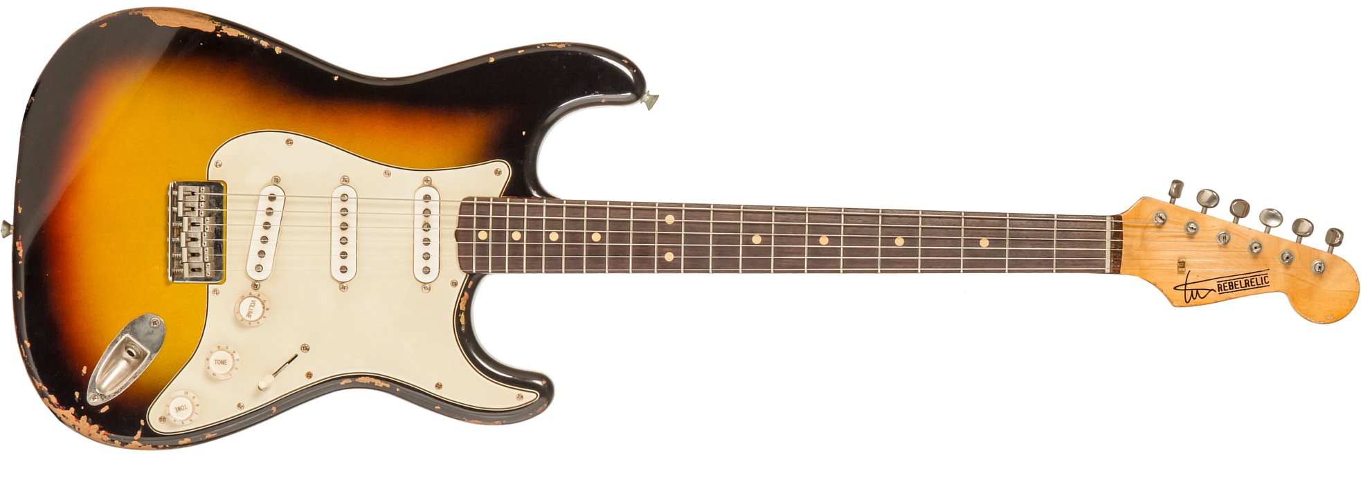 Rebelrelic S-series 1961 Hardtail 3s Ht Rw #231008 - 3-tone Sunburst - Guitare Électrique Forme Str - Main picture