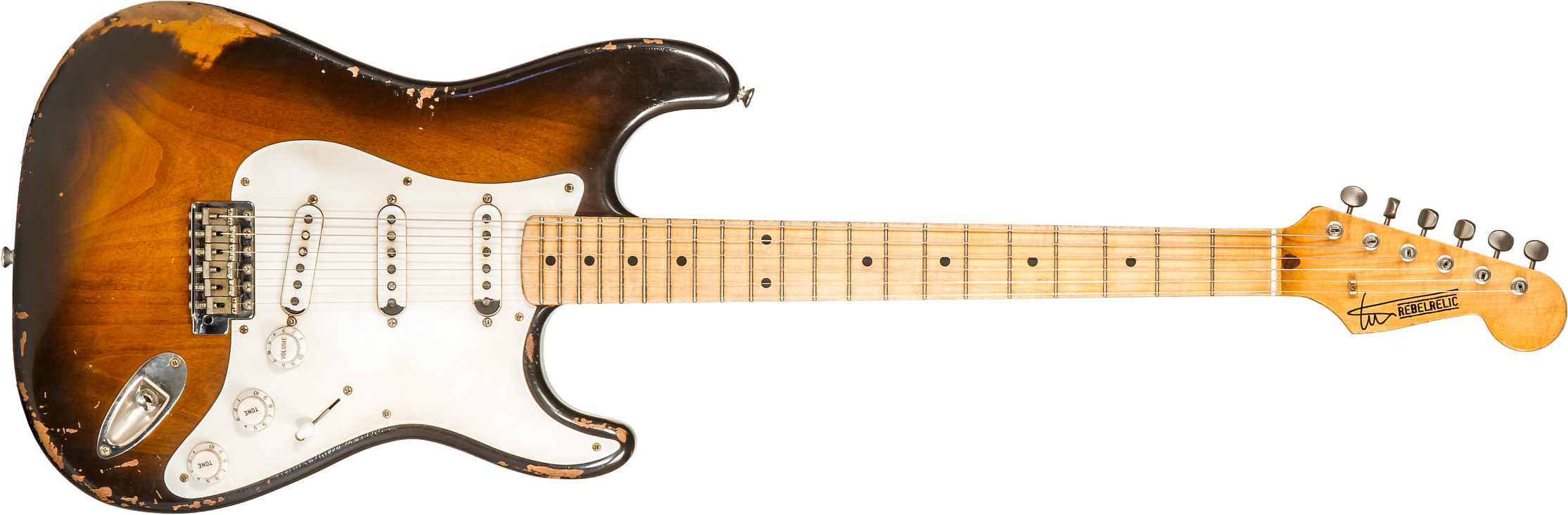 Rebelrelic S-series 54 3s Trem Mn #230103 - Medium Aged 2-tone Sunburst - Guitare Électrique Forme Str - Main picture