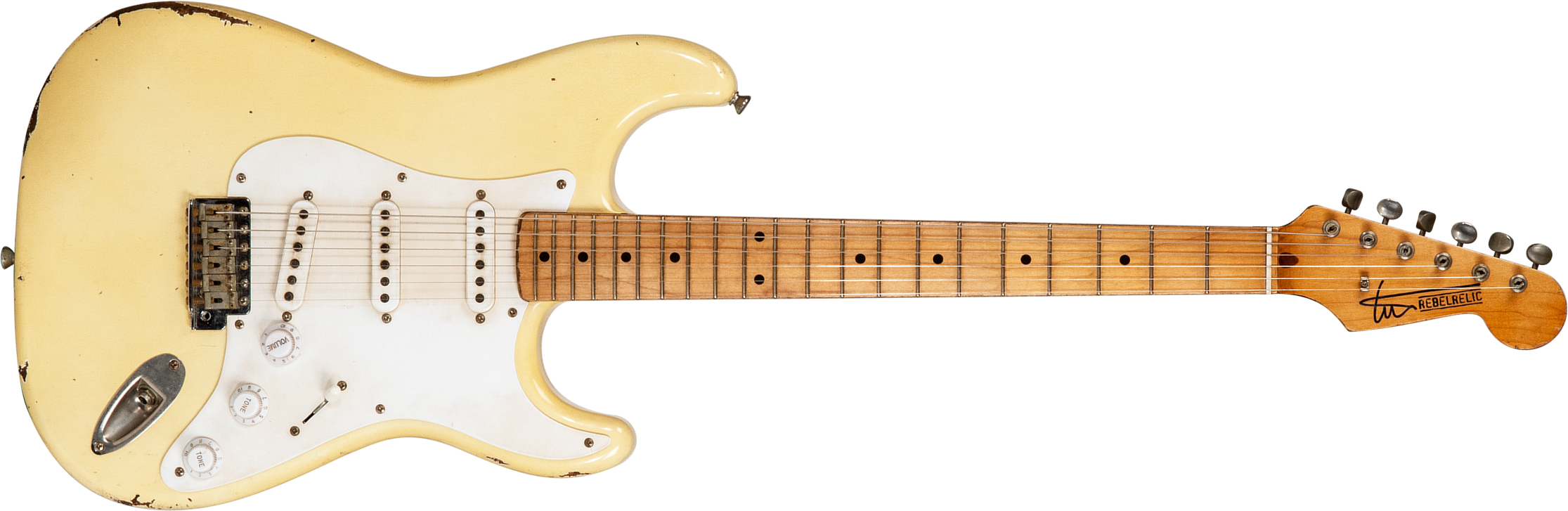 Rebelrelic S-series 55 3s Trem Mn #62191 - Light Aged Banana - Guitare Électrique Forme Str - Main picture