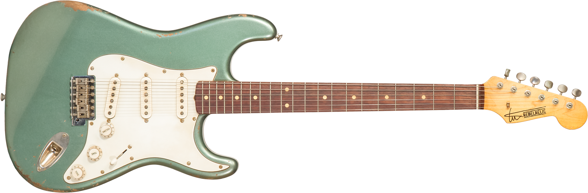 Rebelrelic S-series 62 3s Trem Rw #230203 - Light Aged Sherwood Forest Green - Guitare Électrique Forme Str - Main picture