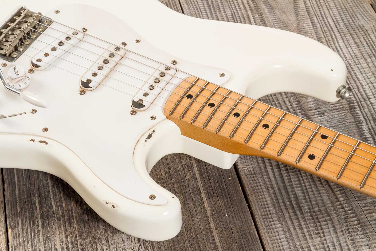 Rebelrelic S-series 1955 3s Trem Mn #231006 - Olympic White - Guitare Électrique Forme Str - Variation 3