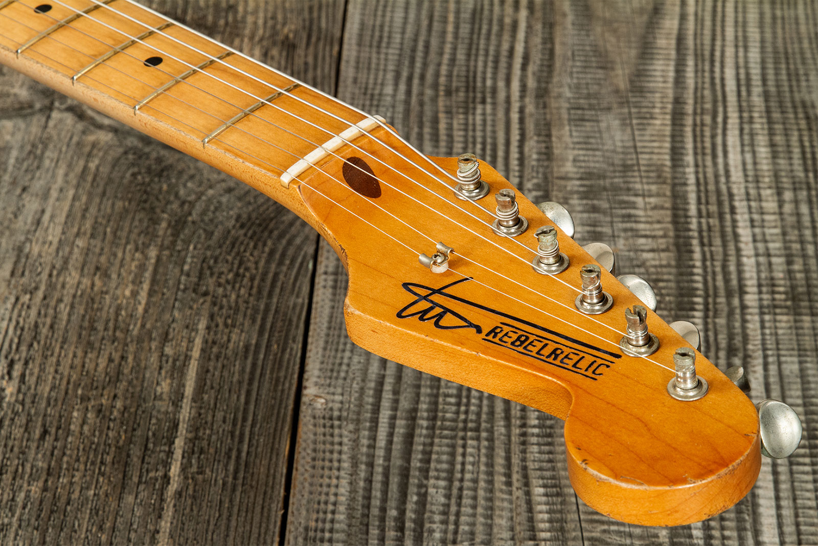 Rebelrelic S-series 55 3s Trem Mn #62191 - Light Aged Banana - Guitare Électrique Forme Str - Variation 8