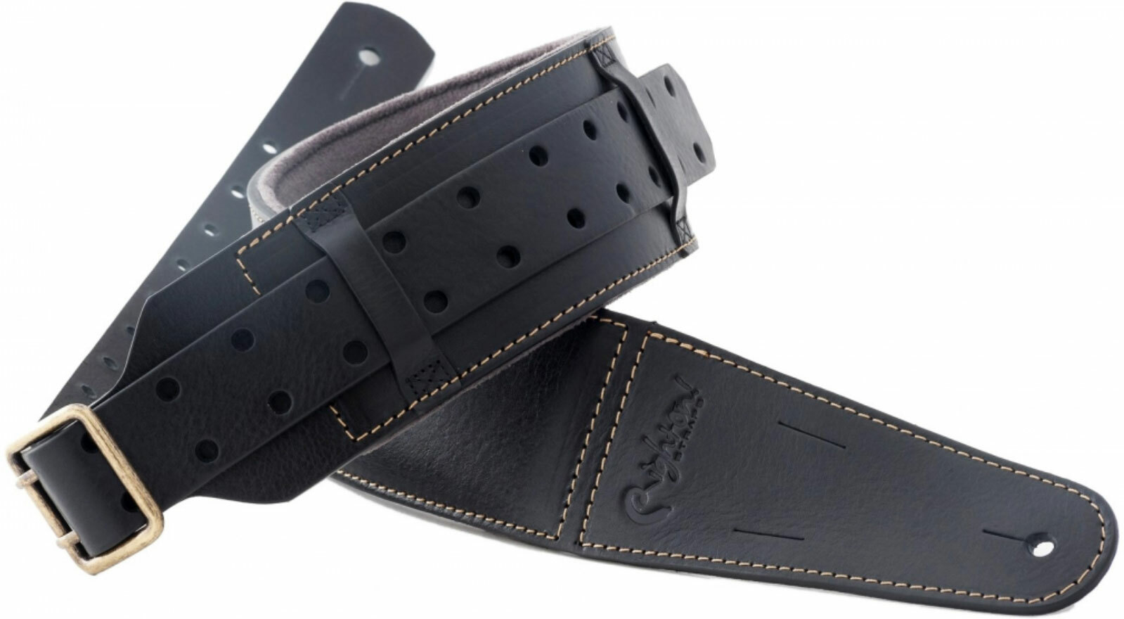 Righton Straps Magic Backbeat Leather Guitar Strap Cuir 2.75inc Black - Sangle Courroie - Main picture