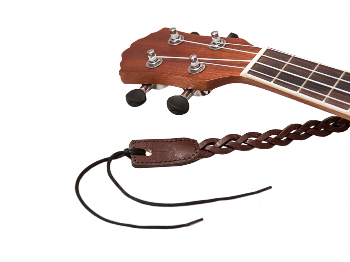 Righton Straps Ukulele Strap Plait Leather Courroie Cuir 0.6inc Black - Sangle Ukulele & Mandoline - Variation 3