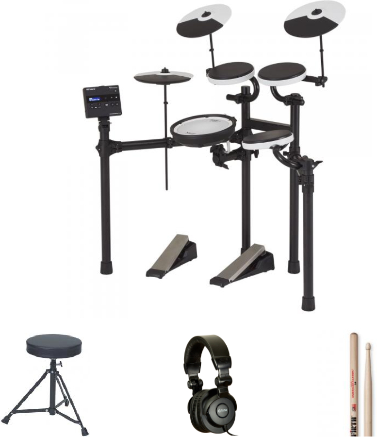 Roland Td-02kv V-drums Bundle Complet - X-hp1 + Dt90 + Vic5a - Pack Batterie - Main picture