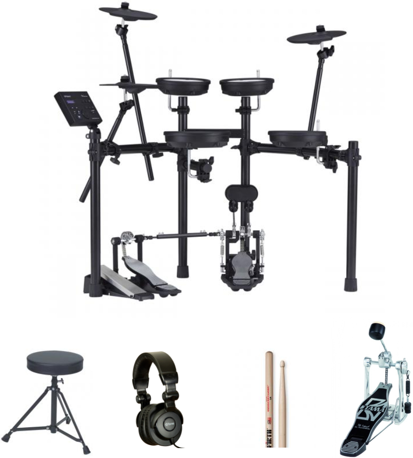 Roland Td-07dmk V-drums Kit Bundle Complet - X-hp1 + Dt90 + Vic5a  + Hp30 - Pack Batterie - Main picture