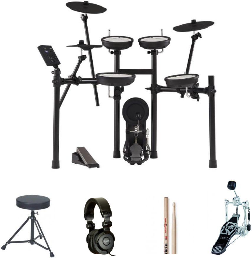 Roland Td-07kv Bundle Complet - X-hp1 + Dt90 + Vic5a + Hp30 - Pack Batterie - Main picture