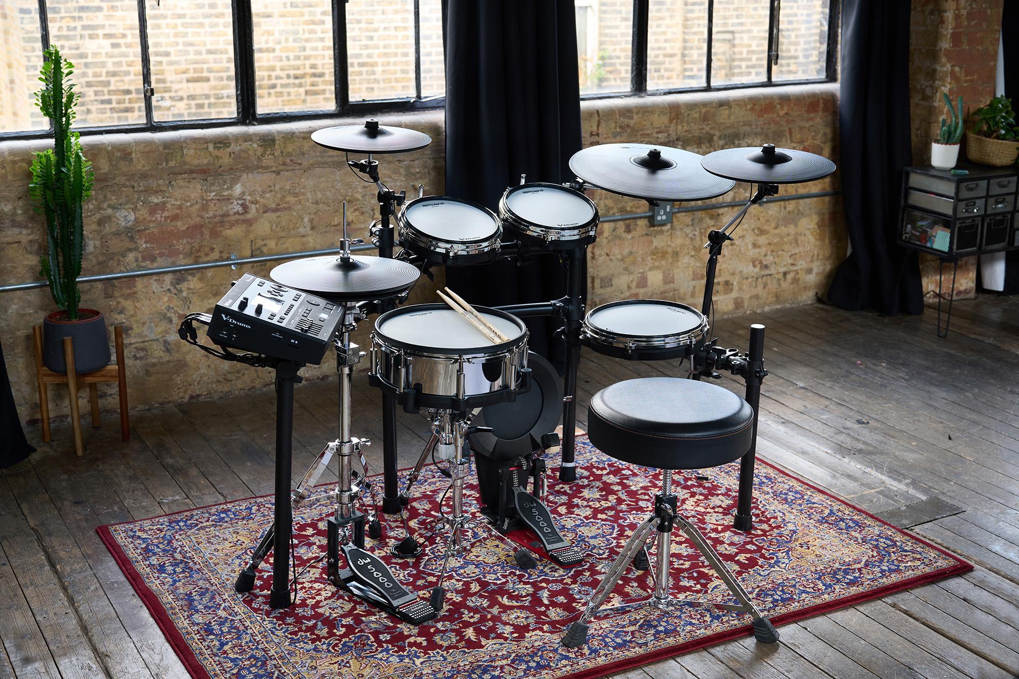Roland Td-516 V-drums Bundle Complet - X-hp1 + Vic5a + Hp600d + Hh205 + Hs40wn + Ht130 - Pack Batterie - Variation 6