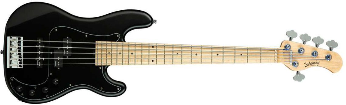 Sadowsky Hybrid P/j Bass Ash 21 Fret 5c Metroline All Mn - Solid Black Satin - Basse Électrique Solid Body - Main picture