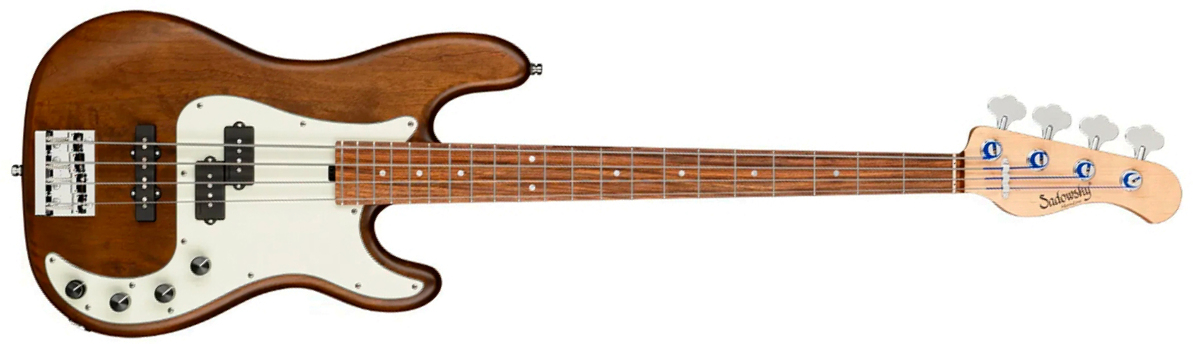 Sadowsky Hybrid Pj Bass 21 Fret Alder 4c Metroline All Active Mor - Antique Tobacco Transparent Satin - Basse Électrique Solid Body - Main picture