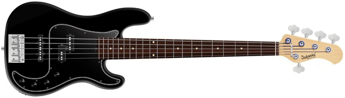 Sadowsky Hybrid Pj Bass 21 Fret Alder 5c Metroline All Active Mor - Solid Black Satin - Basse Électrique Solid Body - Main picture