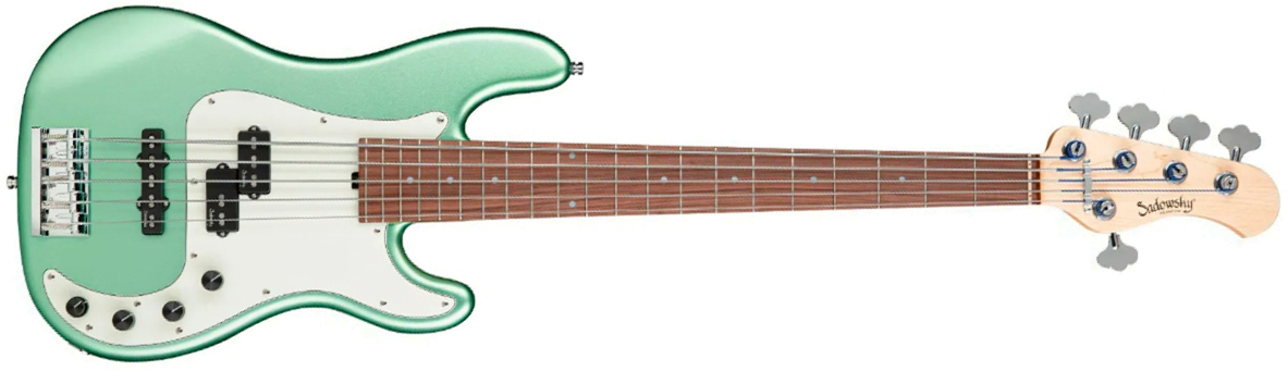 Sadowsky Hybrid Pj Bass 21 Fret Alder 5c Metroline All Active Mor - Sage Green Metallic Satin - Basse Électrique Solid Body - Main picture
