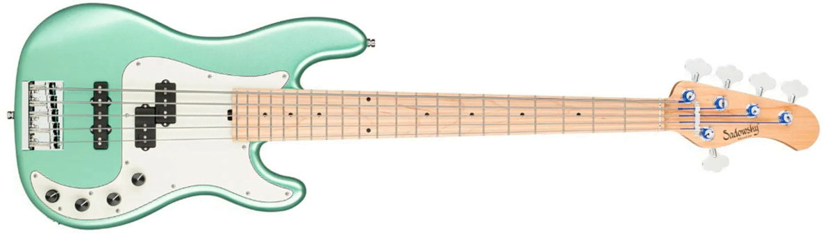 Sadowsky Hybrid Pj Bass 21 Fret Ash 5c Metroline All Active Mn - Sage Green Metallic Satin - Basse Électrique Solid Body - Main picture