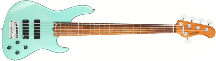 Sadowsky Modern Bass 24-fret 5c Metroexpress Active Mor - Solid Sage Green Metallic - Basse Électrique Solid Body - Main picture