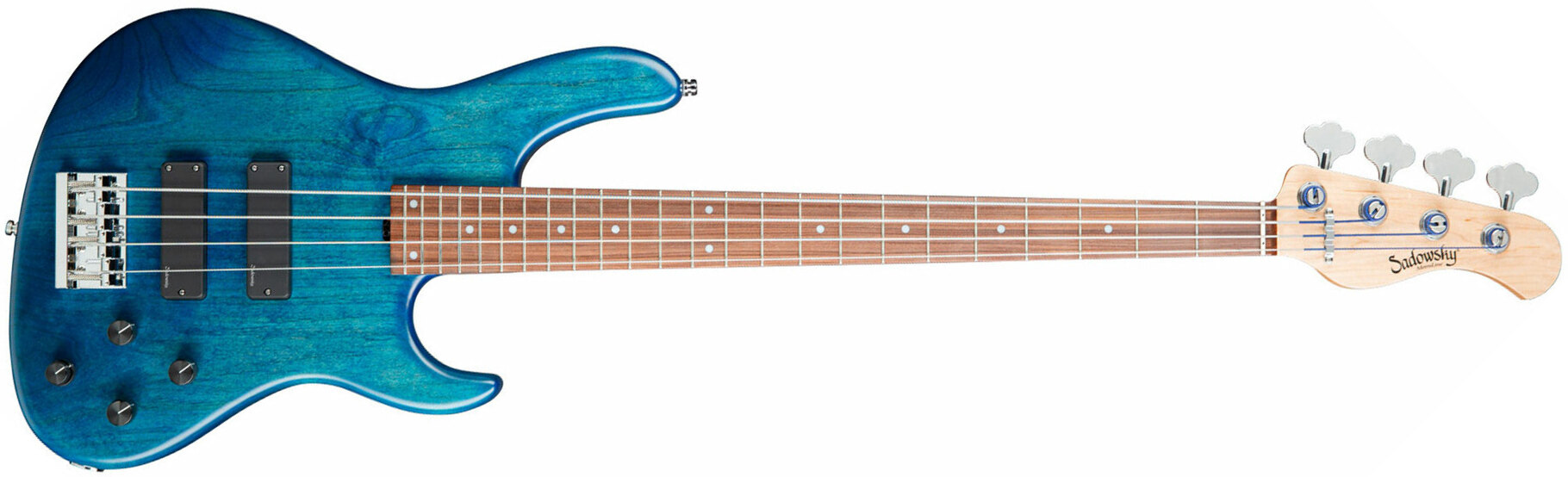 Sadowsky Modern Bass 24 Fret Alder 4c Metroline All Active Mor - Blue Transparent Satin - Basse Électrique Solid Body - Main picture