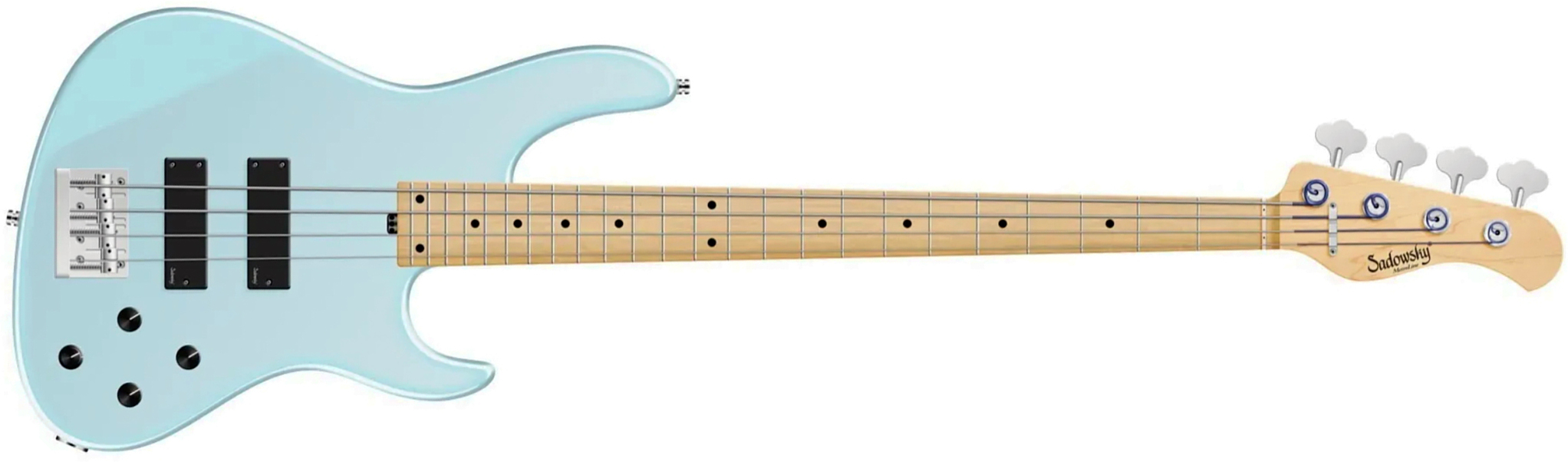 Sadowsky Modern Bass 24 Fret Ash 4c Metroline All Active Mn - Solid Ice Blue Metallic Satin - Basse Électrique Solid Body - Main picture