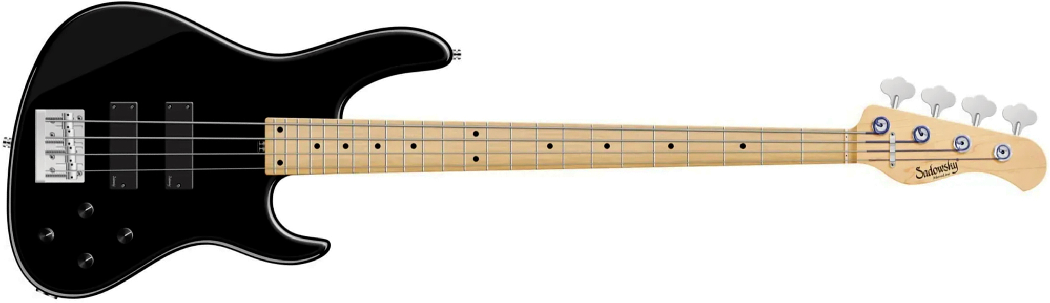 Sadowsky Modern Bass 24 Fret Ash 4c Metroline All Active Mn - Solid Black - Basse Électrique Solid Body - Main picture
