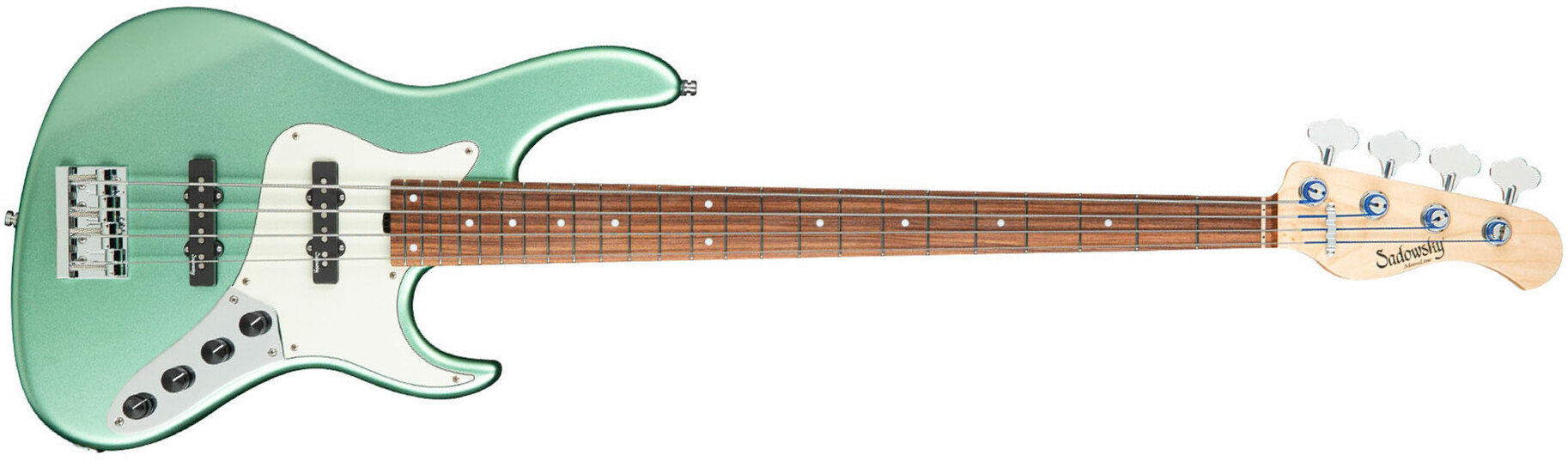 Sadowsky Vintage J/j Bass 24 Fret Alder 4c Metroline All Active Mor - Sage Green Metallic Satin - Basse Électrique Solid Body - Main picture