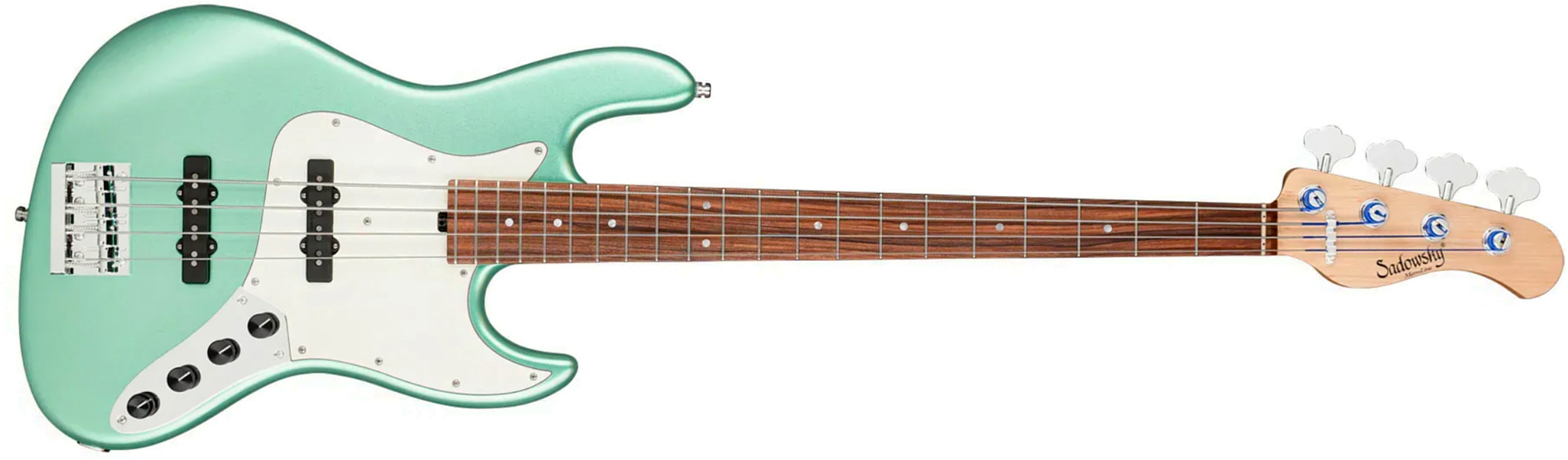Sadowsky Vintage Jj Bass 21 Fret Alder 4c Metroline All Active Mor - Sage Green Metallic Satin - Basse Électrique Solid Body - Main picture