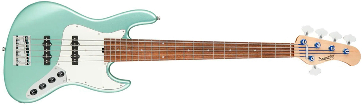 Sadowsky Vintage Jj Bass 21 Fret Alder 5c Metroline All Active Mor - Solid Sage Green Metallic Satin - Basse Électrique Solid Body - Main picture