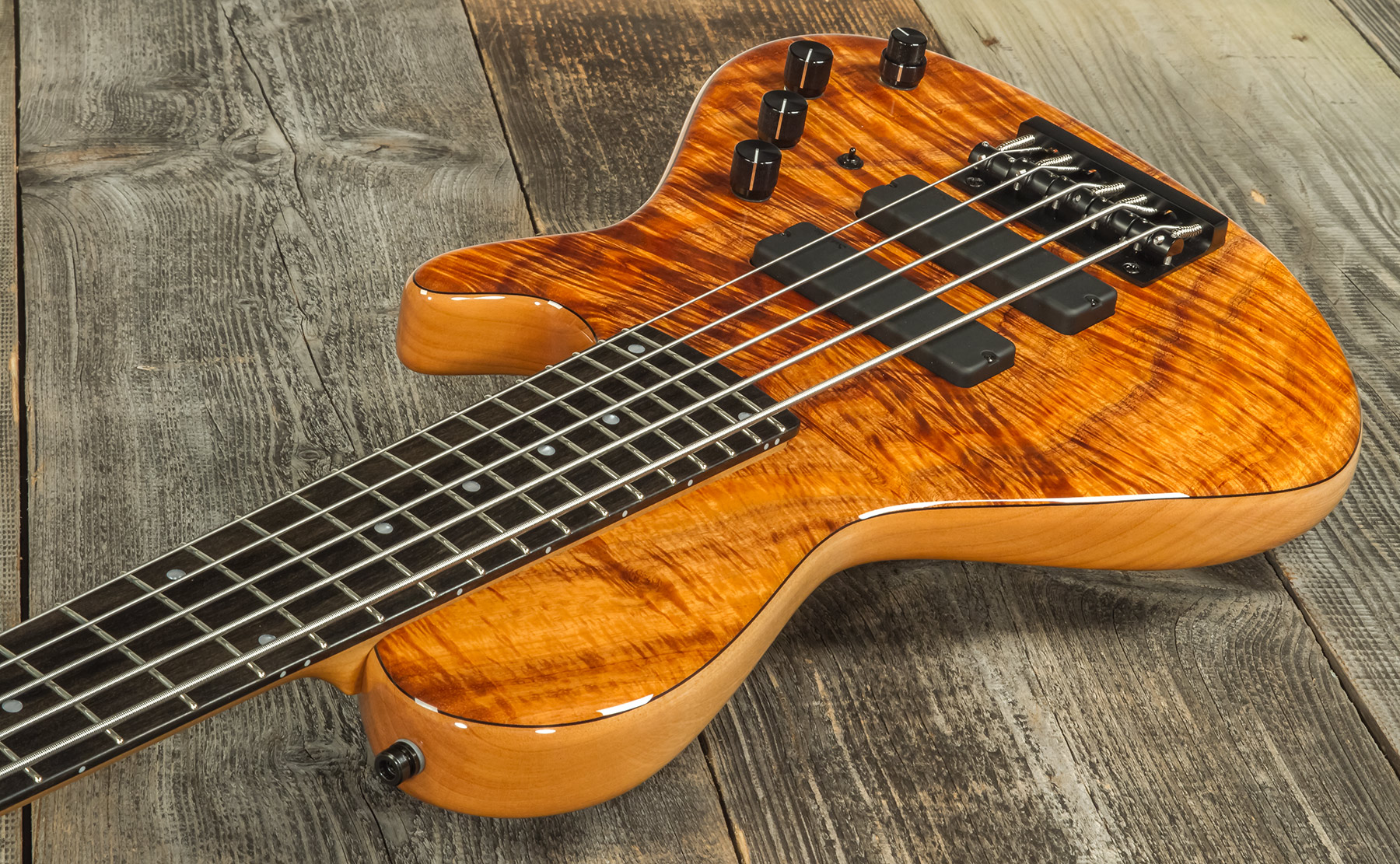 Sadowsky Custom Shop Single Cut Bass 24f 5c Koa Active Eb #scsc000186-23 - Natural - Basse Électrique Solid Body - Variation 2