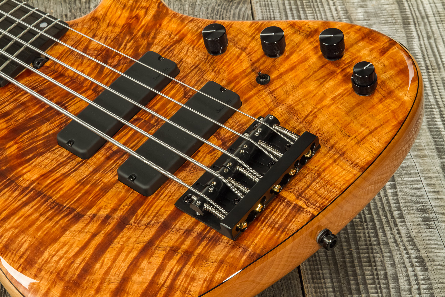 Sadowsky Custom Shop Single Cut Bass 24f 5c Koa Active Eb #scsc000186-23 - Natural - Basse Électrique Solid Body - Variation 3