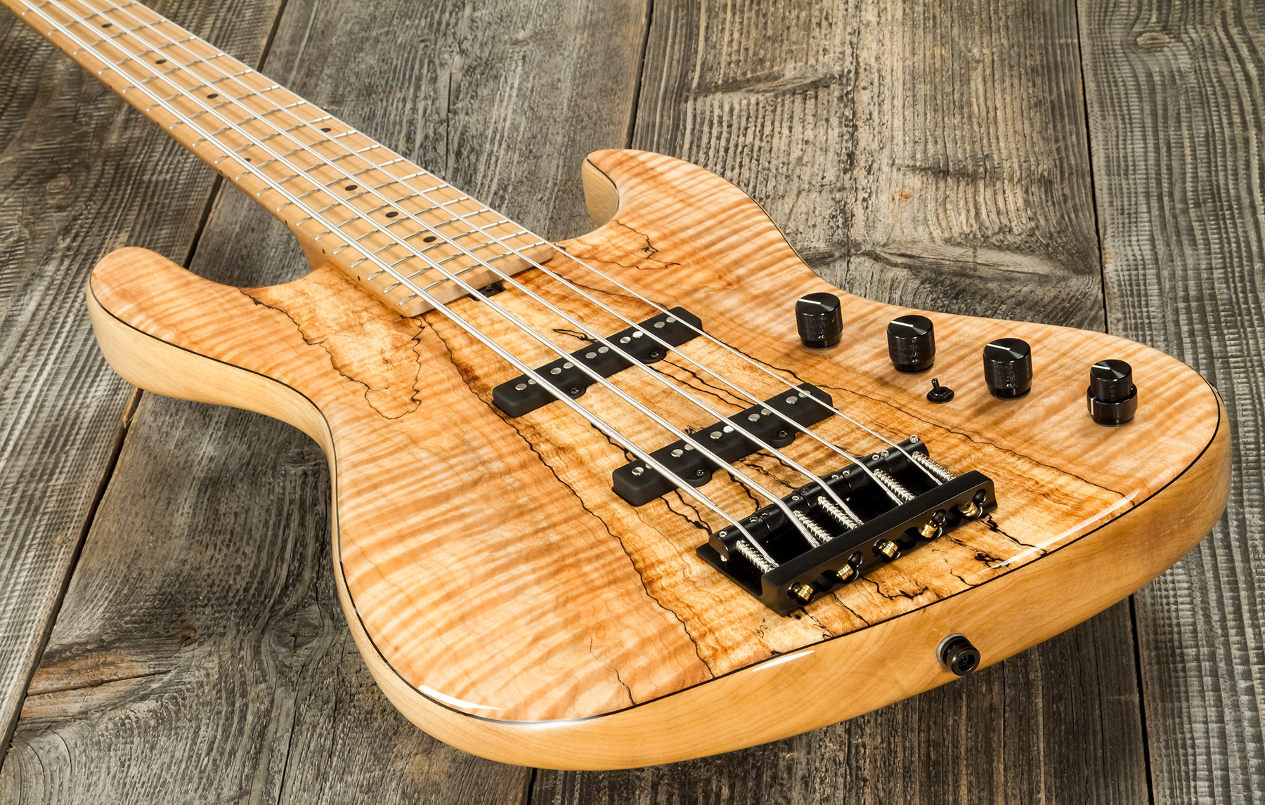 Sadowsky Custom Shop Standard J/j Bass 21f 5c Spalted Maple 5c Active Mn #scsc000188-23 - Natural - Basse Électrique Solid Body - Variation 3