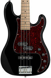 Metroline 21-Fret Hybrid P/J Bass Ash 4-string (Germany, MN) - solid black high polish