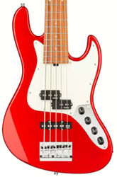 Basse électrique solid body Sadowsky MetroExpress 21-Fret Hybrid P/J Bass 5-String (MOR) - Candy apple red metallic