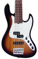 Basse électrique solid body Sadowsky MetroExpress 21-Fret Hybrid P/J Bass V2 5-String (PF) - Tobacco sunburst transparent