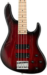 MetroLine 24-Fret Modern Bass, Ash, 4-String (Germany, MN) - burgundy blackburst transparent satin