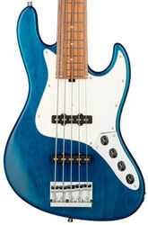MetroLine 21-Fret Vintage J/J Bass Alder (5-String, Germany, Morado) - ocean blue transparent satin
