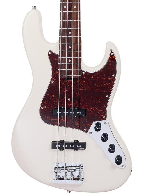 MetroExpress 21-Fret Vintage J/J Bass V2 4-String (PF) - olympic white