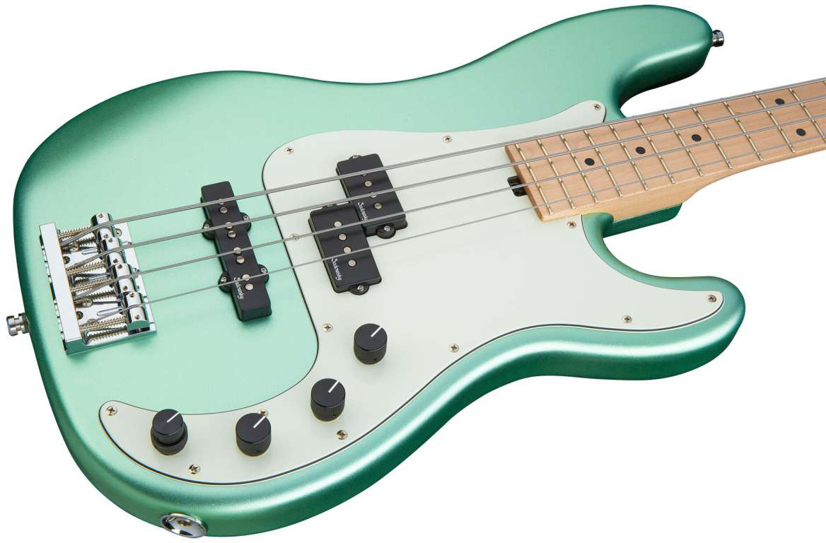 Sadowsky Hybrid P/j Bass 21 Fret Ash 4c Metroline All Active Mn - Sage Green Metallic Satin - Basse Électrique Solid Body - Variation 2