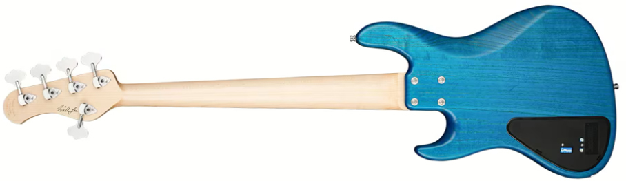 Sadowsky Will Lee 22-fret Ash 5c Metroline Signature All Active Mn - Ocean Blue Transparent Satin - Basse Électrique Solid Body - Variation 1