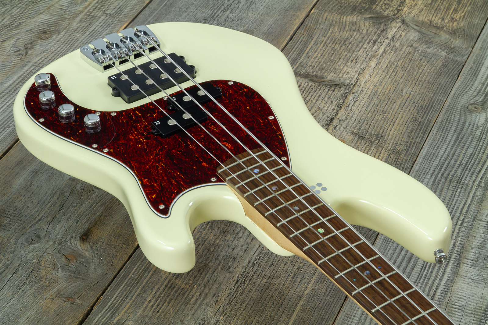 Sandberg California Vm4 Abalone Dots All 4c Active Rw - Highgloss Creme - Basse Électrique Solid Body - Variation 11