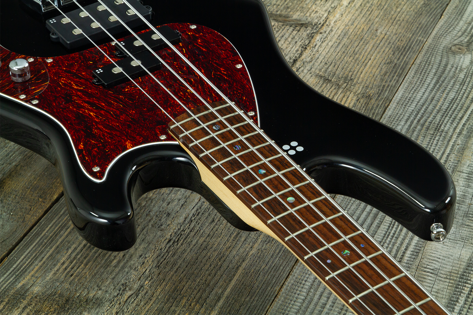 Sandberg California Vm4 Abalone Dots All 4c Active Rw - Highgloss Black - Basse Électrique Solid Body - Variation 7