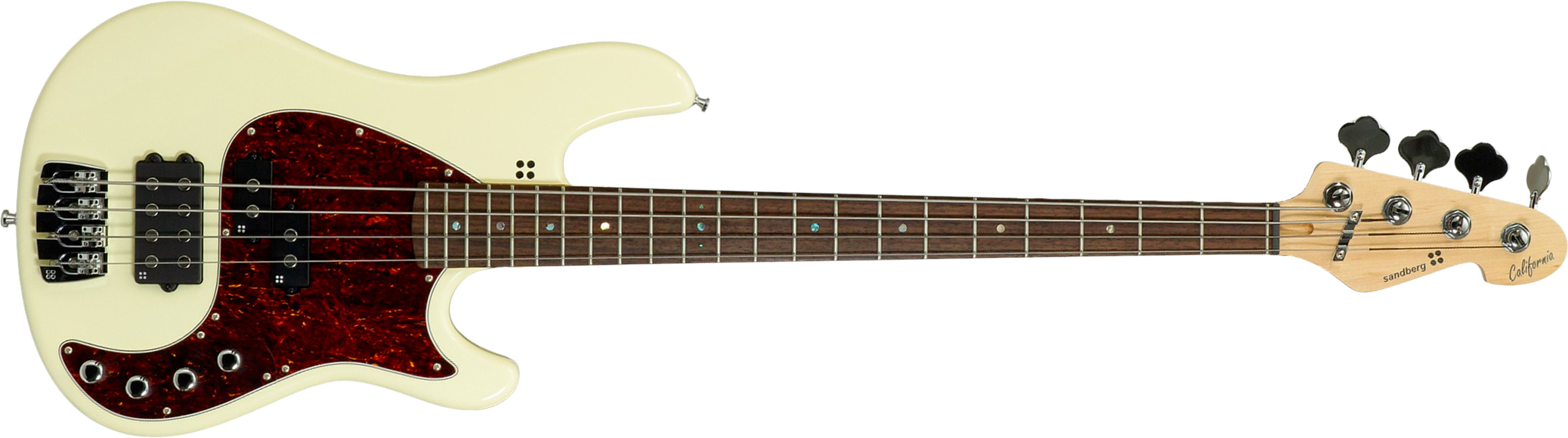 Sandberg California Vm4 Abalone Dots All 4c Active Rw - Highgloss Creme - Basse Électrique Solid Body - Main picture