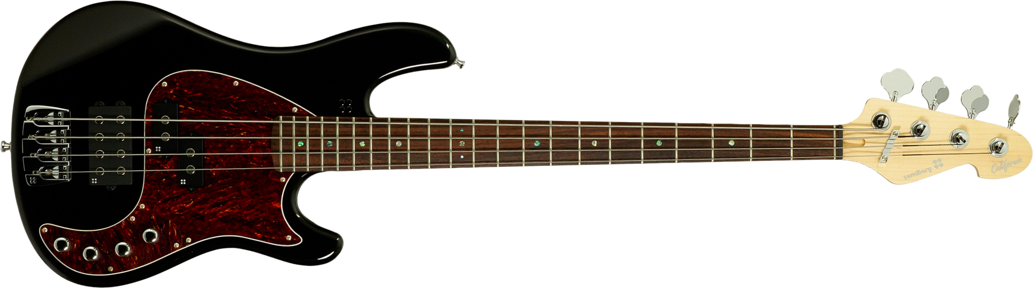 Sandberg California Vm4 Abalone Dots All 4c Active Rw - Highgloss Black - Basse Électrique Solid Body - Main picture