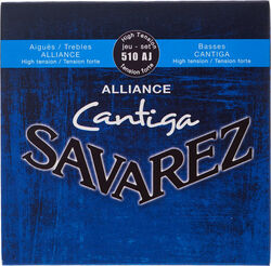 Cordes guitare classique nylon Savarez 510AJ Alliance Cantiga High Tension - Jeu de 6 cordes