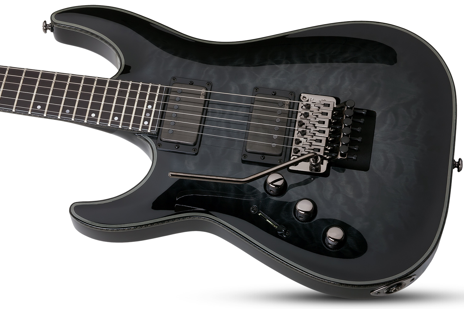 Schecter C-1 Fr Hellraiser Hybrid Lh Gaucher 2h Emg Eb - Trans. Black Burst - Guitare Électrique Gaucher - Variation 1