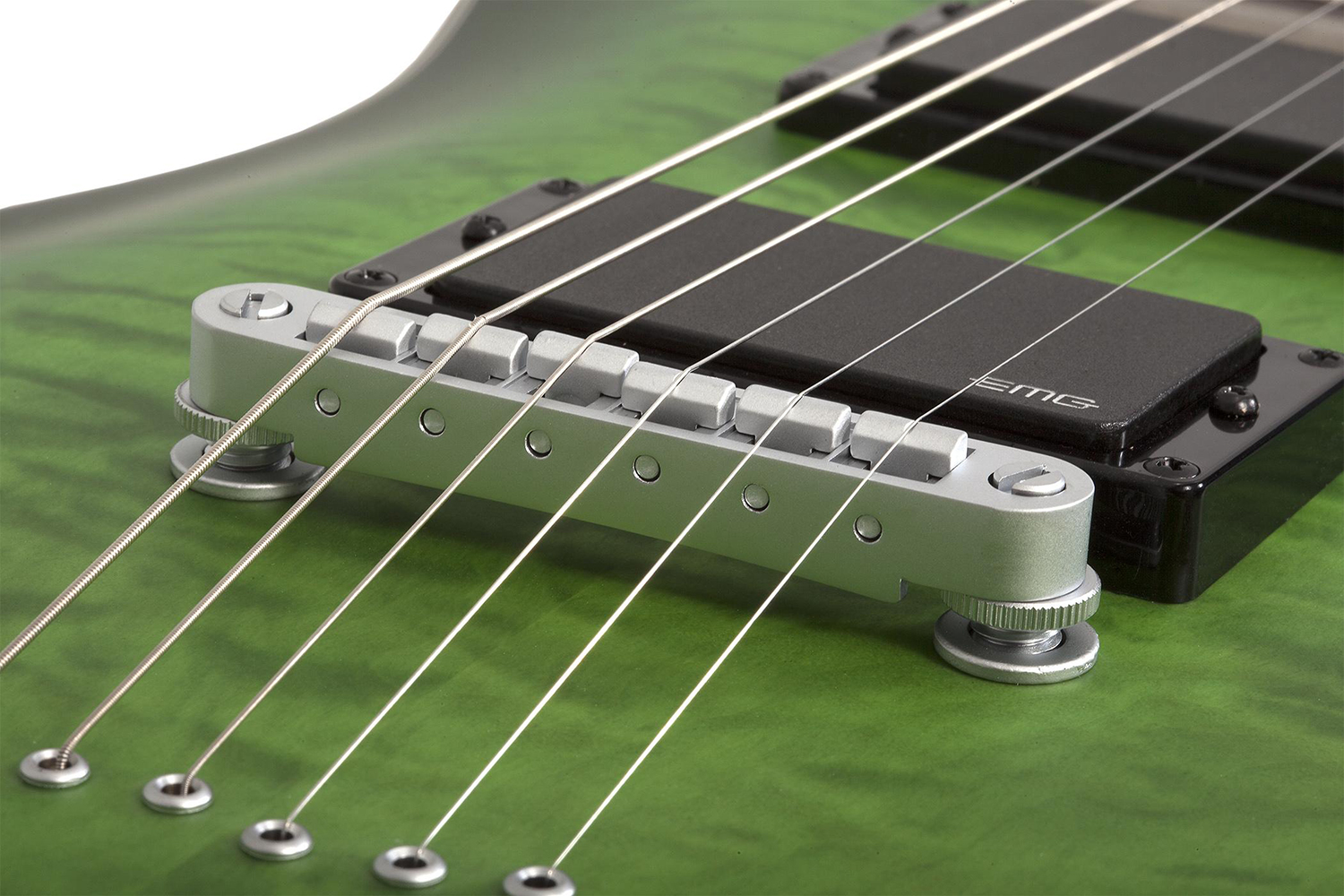 Schecter C-1 Platinum 2h Emg Ht Eb - Satin Green Burst - Guitare Électrique Forme Str - Variation 4