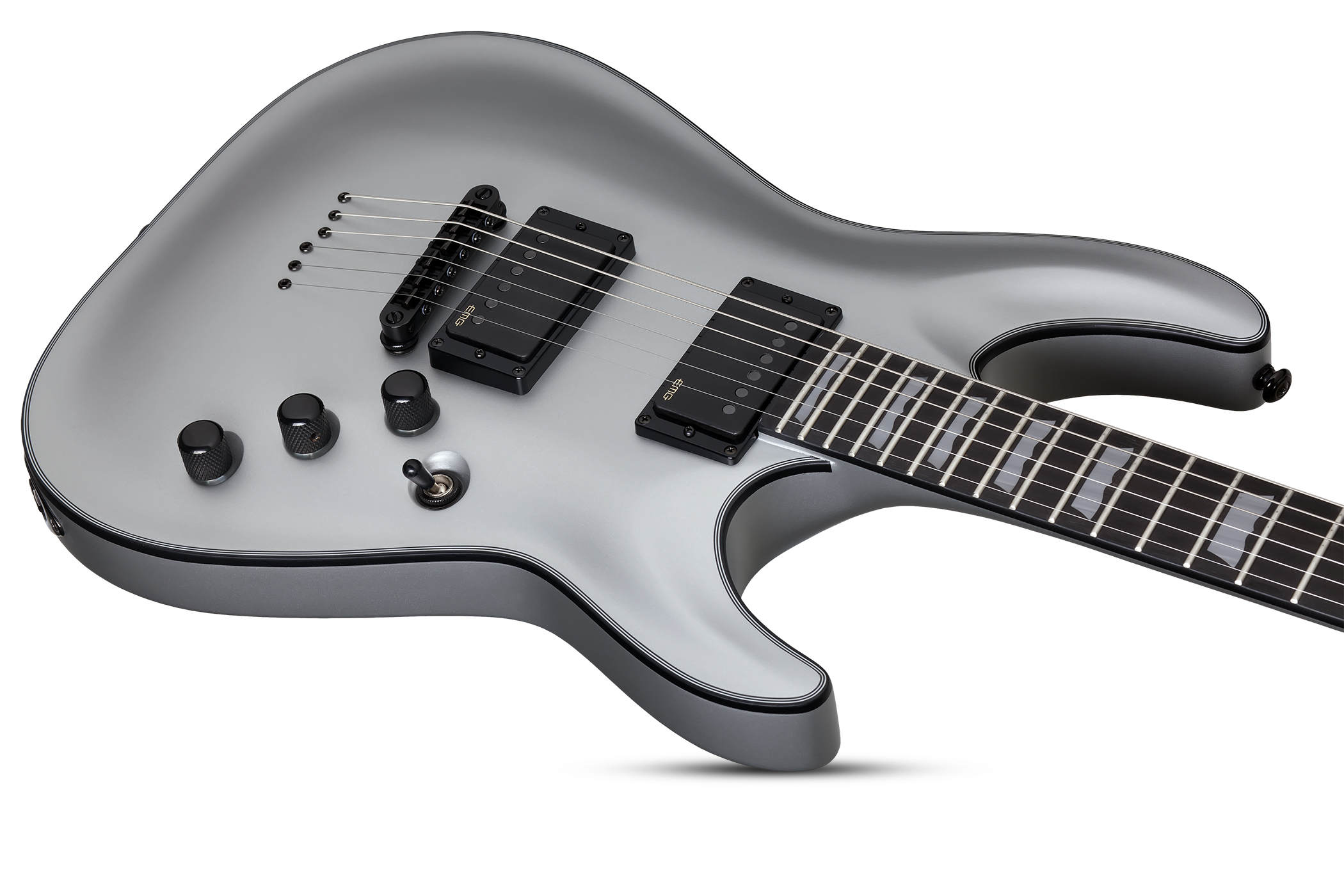 Schecter C-1 Platinum Hh Emg Ht Eb - Satin Silver - Guitare Électrique Forme Str - Variation 1