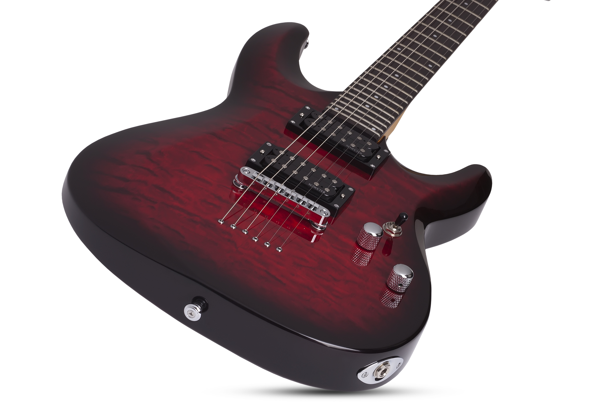 Schecter C-6 Plus 2h Ht Rw - See-thru Cherry Burst - Guitare Électrique Double Cut - Variation 1