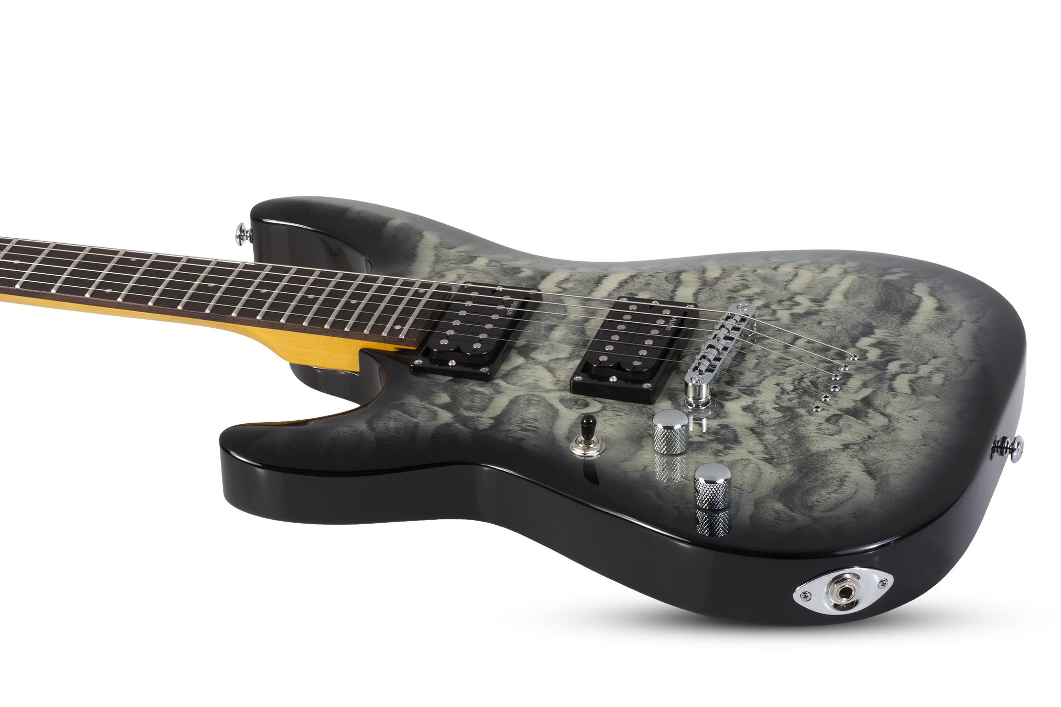 Schecter C-6 Plus Lh Gaucher 2h Ht Rw - Charcoal Burst - Guitare Électrique Gaucher - Variation 1